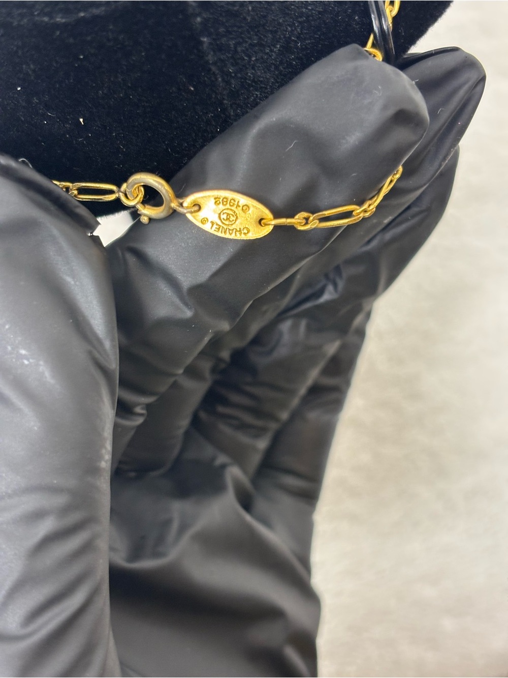 CHANEL Gold-Tone Crystal CC Medallion Necklace - Gold - Picture 6 of 7